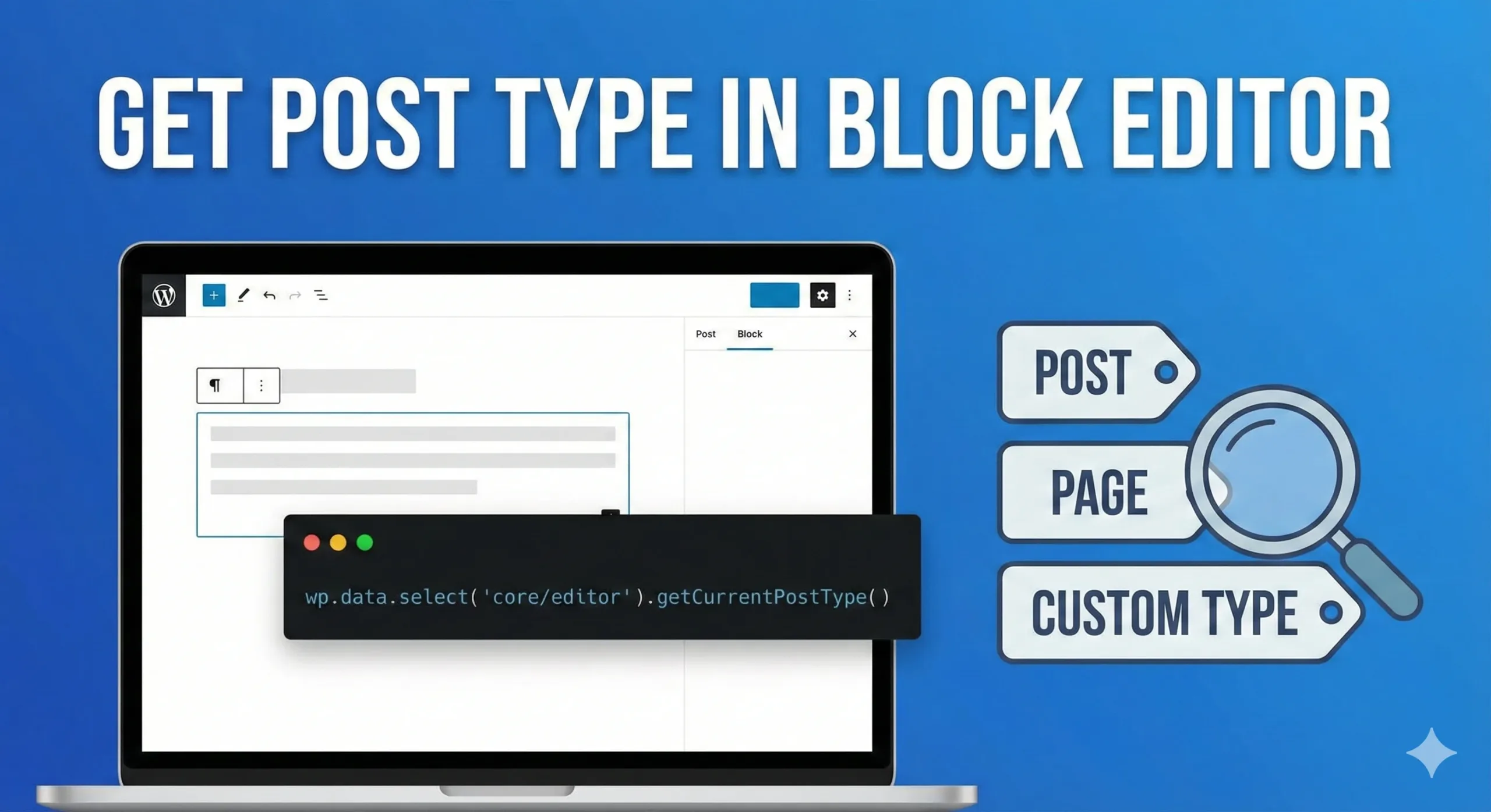 Get post type in block editor